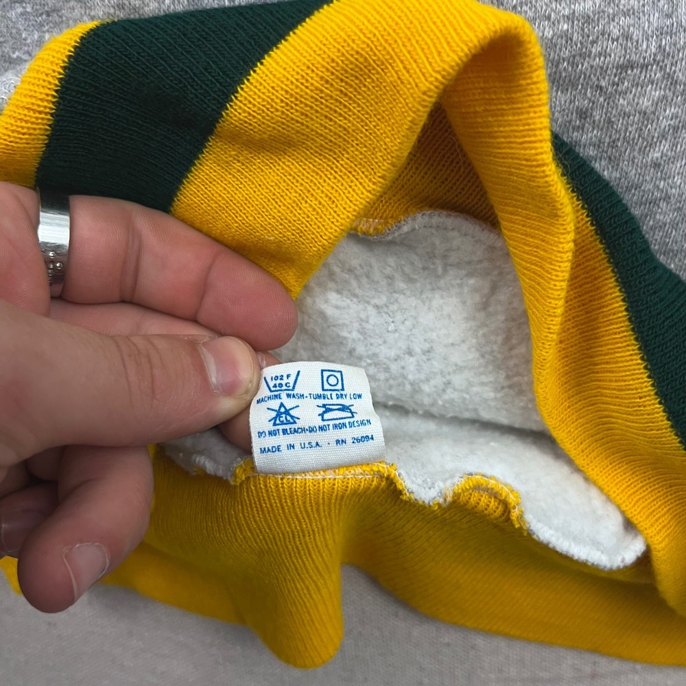 Champion Hoodie Mens Large Gray Baylor University Vintage 80s Made in USA Raglan - Picture 3 of 6